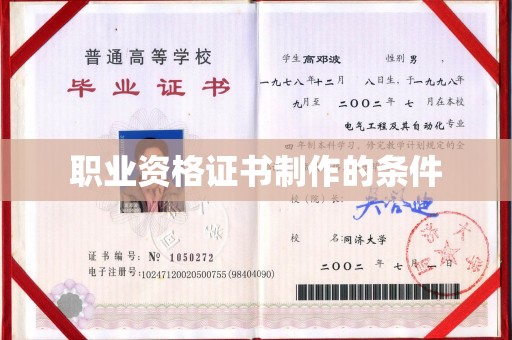 复兴职业资格证书制作的条件